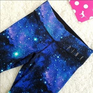Pink galaxy yoga pants size S